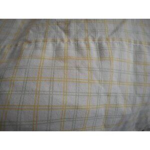 Martha Stewart Yellow Green checked Full Double Flat Sheet USA made cotton blend